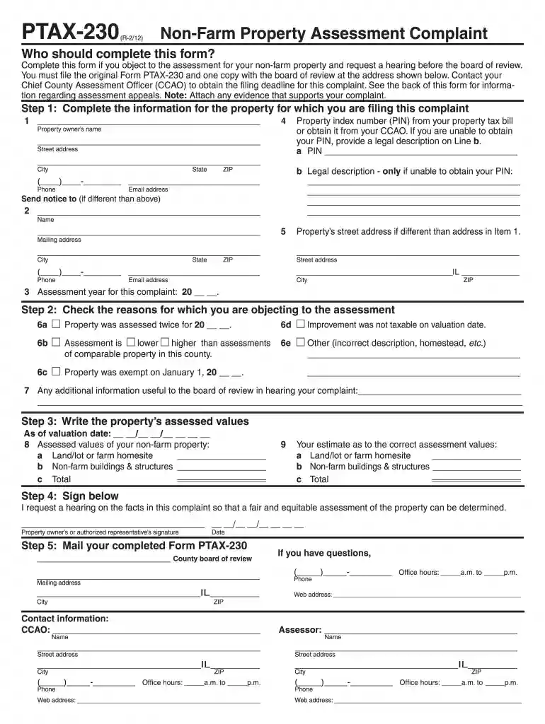 ptax 230 2012 form Preview on Page 1
