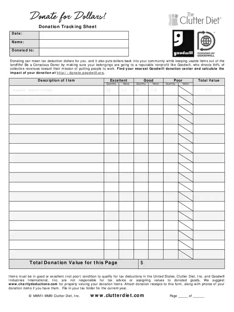 donation form Preview on Page 1