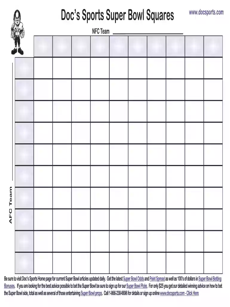 fillable football squares Preview on Page 1