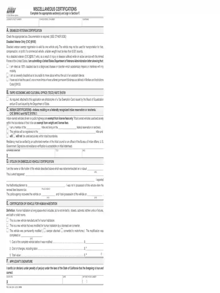 dmv form reg256a Preview on Page 1