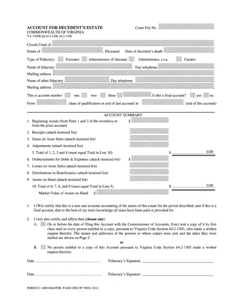 virginia executor of estate form Preview on Page 1