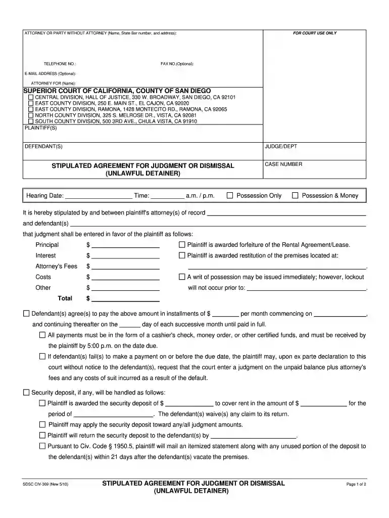 stipulation agreement template Preview on Page 1