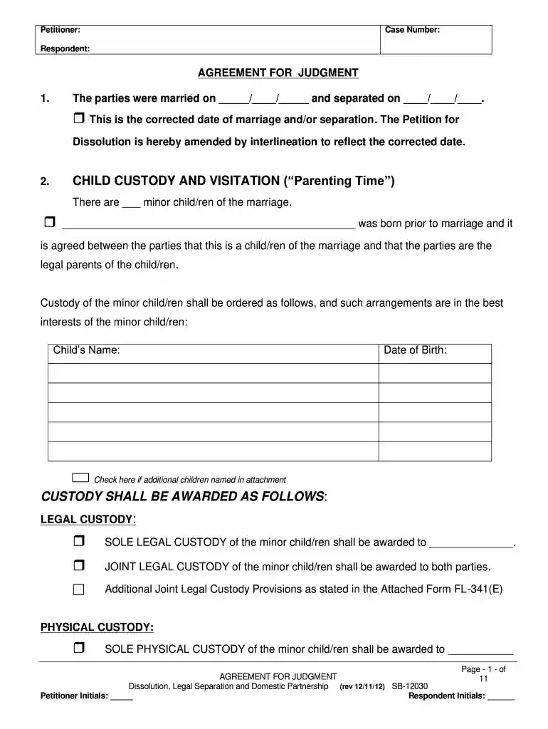 san bernardino county child custody forms Preview on Page 1