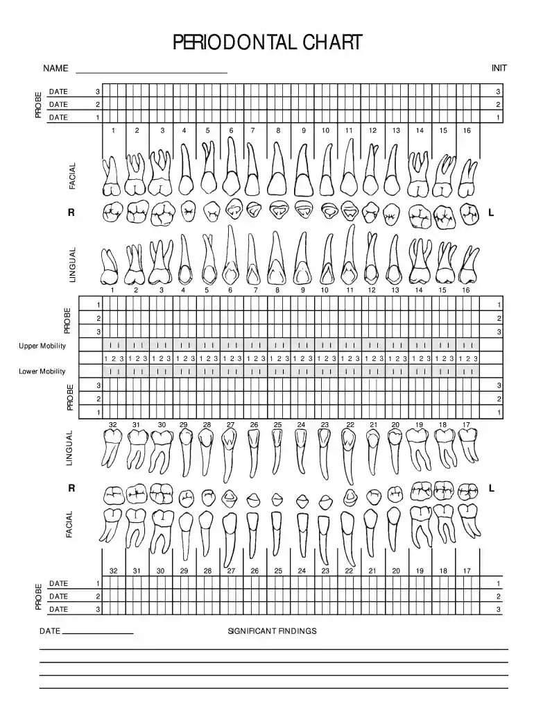 perio charting form Preview on Page 1