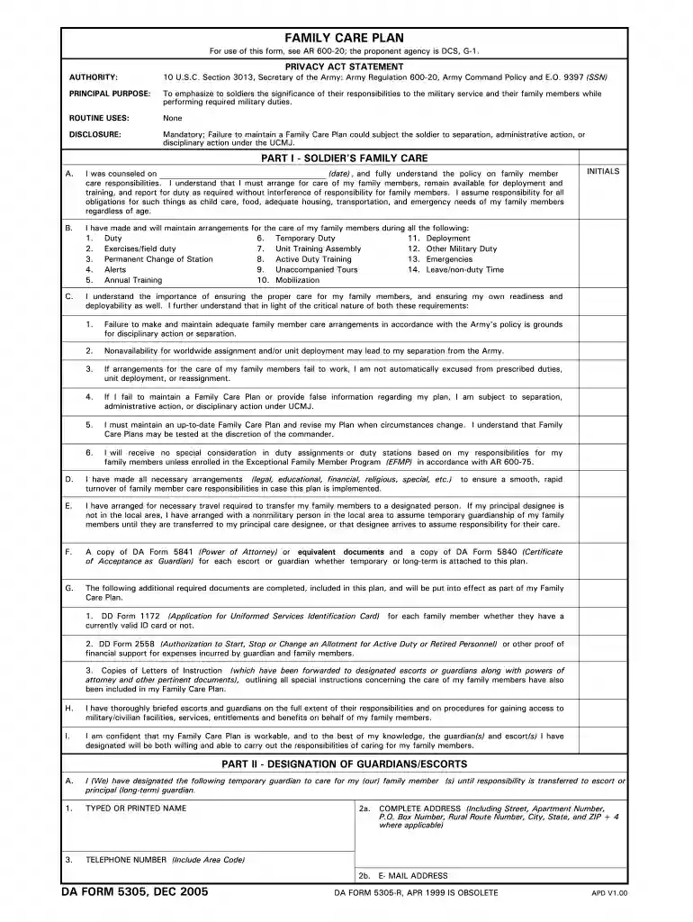 2005 form family Preview on Page 1
