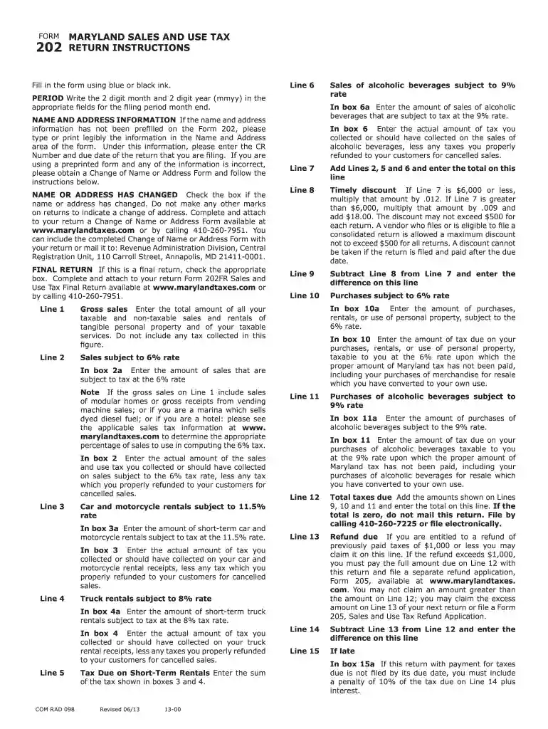maryland form 202 pdf Preview on Page 1