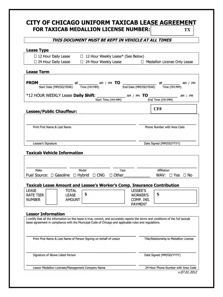 taxi service contract sample Preview on Page 1