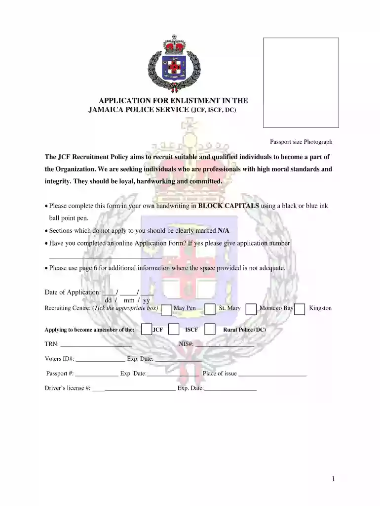 jdf application form Preview on Page 1