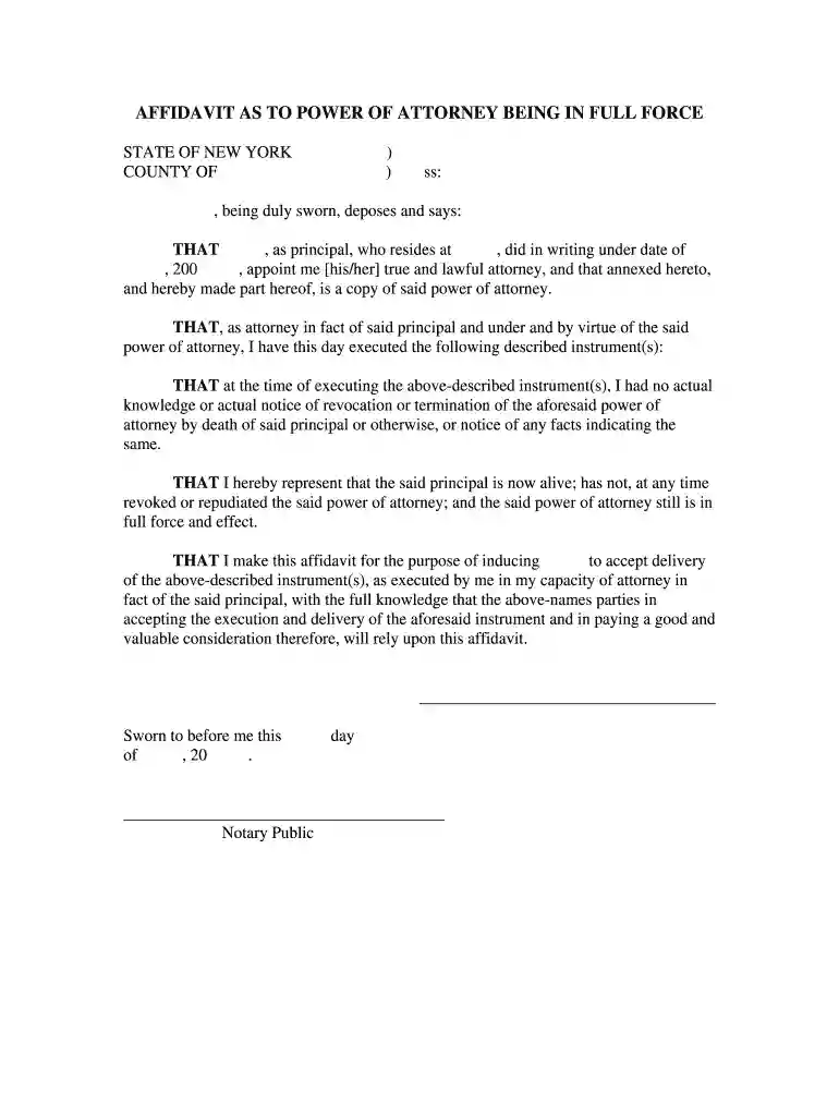 affidavit attorney full force Preview on Page 1