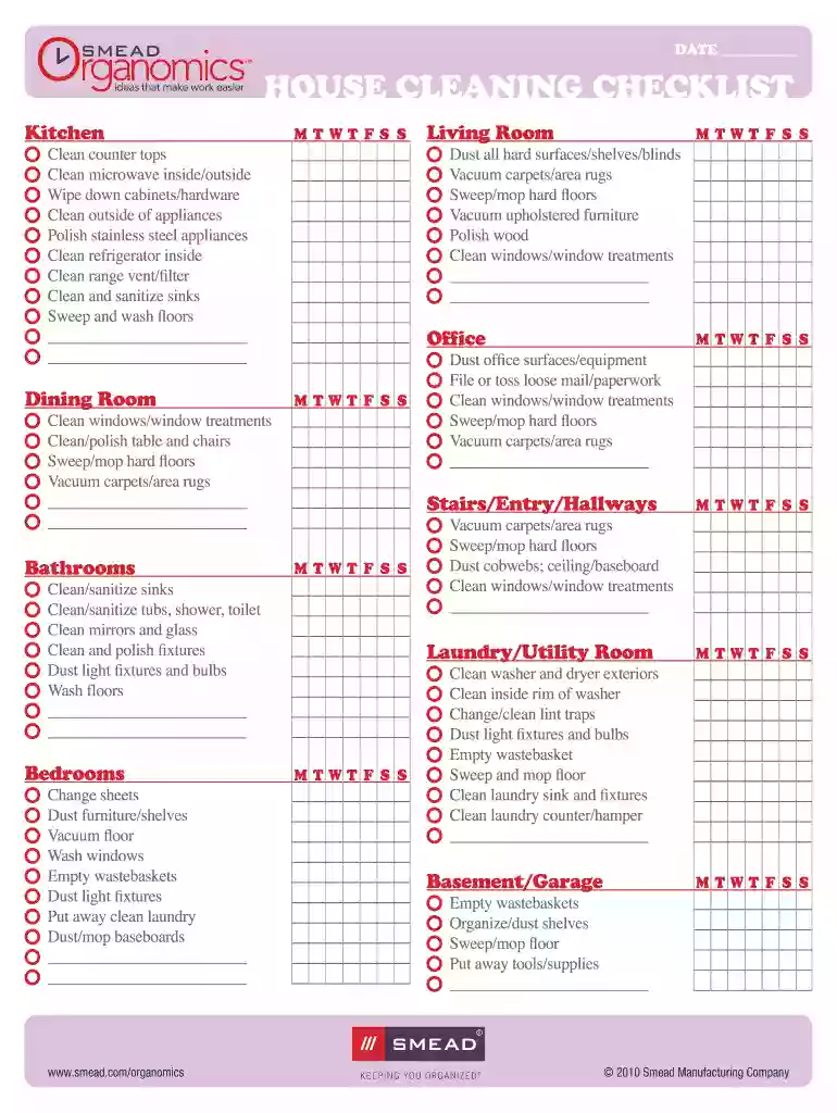 cleaning checklist template Preview on Page 1