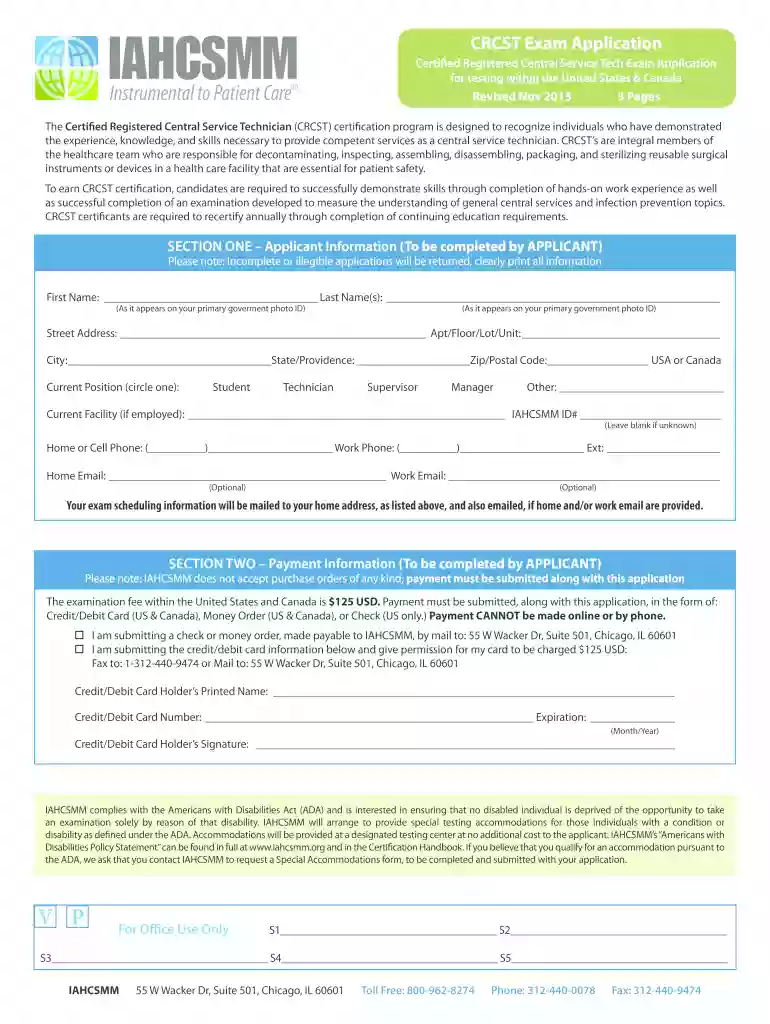 crcst mobile application 2013 form Preview on Page 1