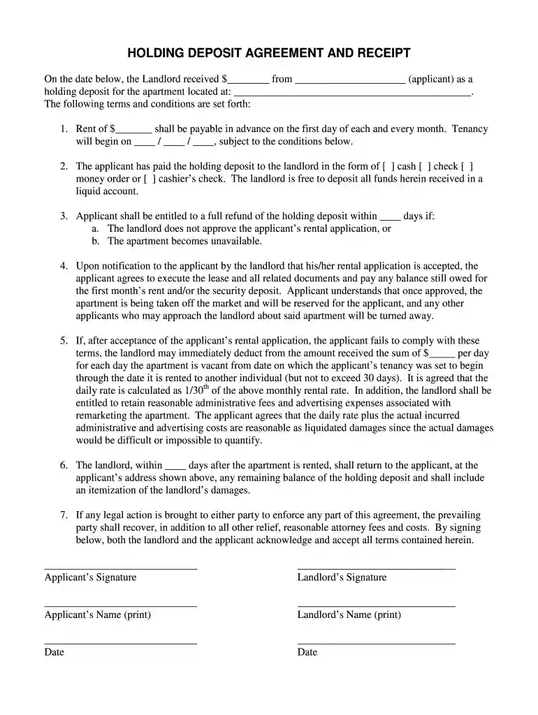 landlord deposit Preview on Page 1