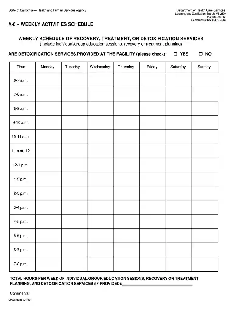 fillable weekly schedule Preview on Page 1