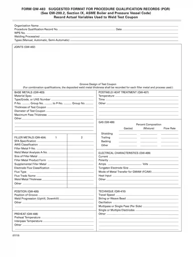 pqr welding format Preview on Page 1