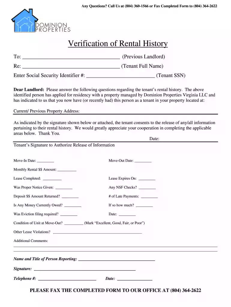 rental verification letter Preview on Page 1