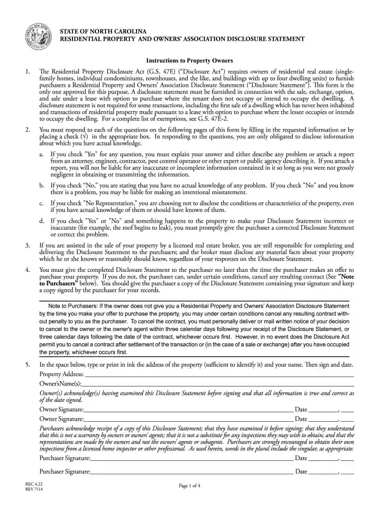 property disclosure statement Preview on Page 1