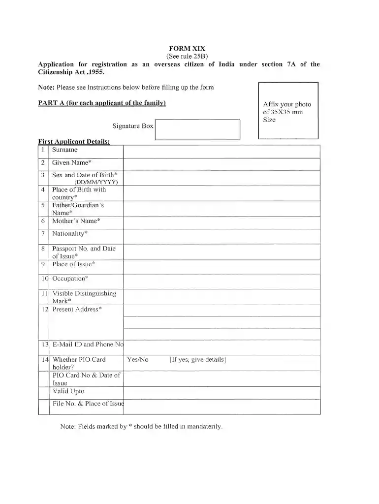 oci application form pdf Preview on Page 1
