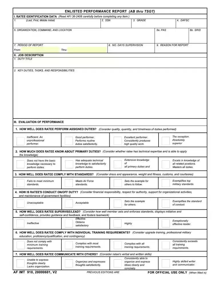 af form 910 Preview on Page 1