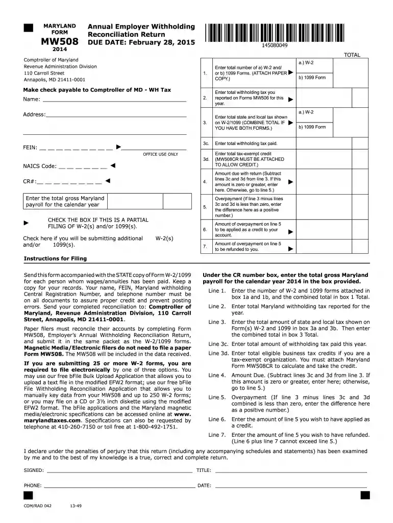 2014 form mw508 Preview on Page 1