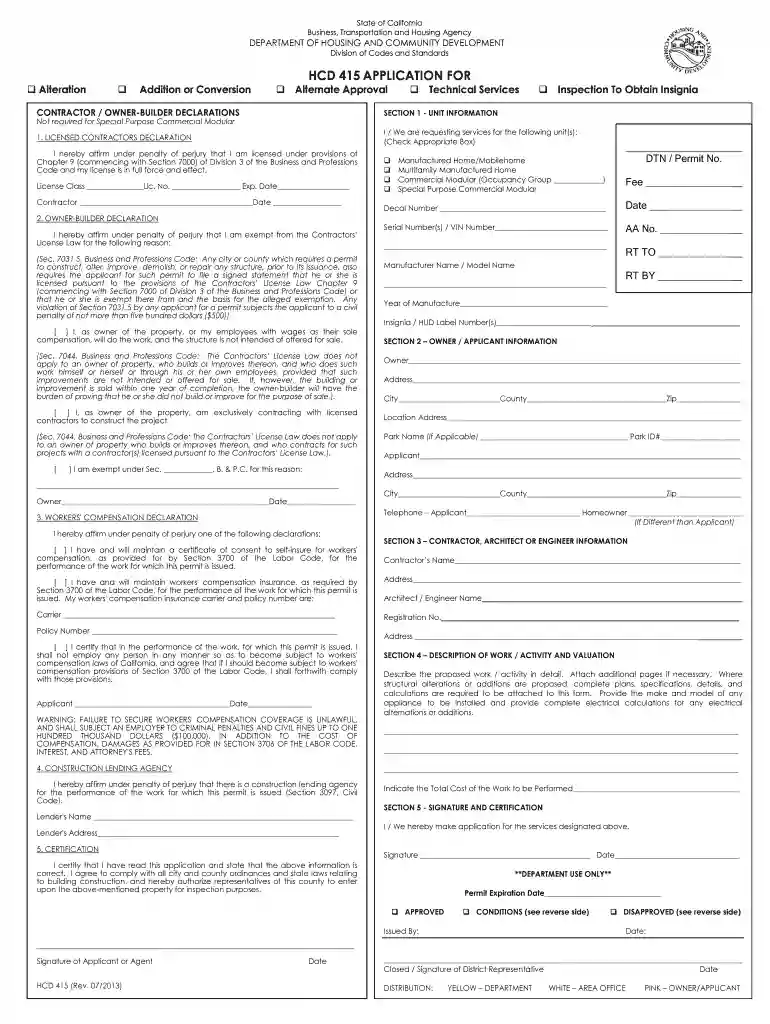 hcd mobile home permits Preview on Page 1