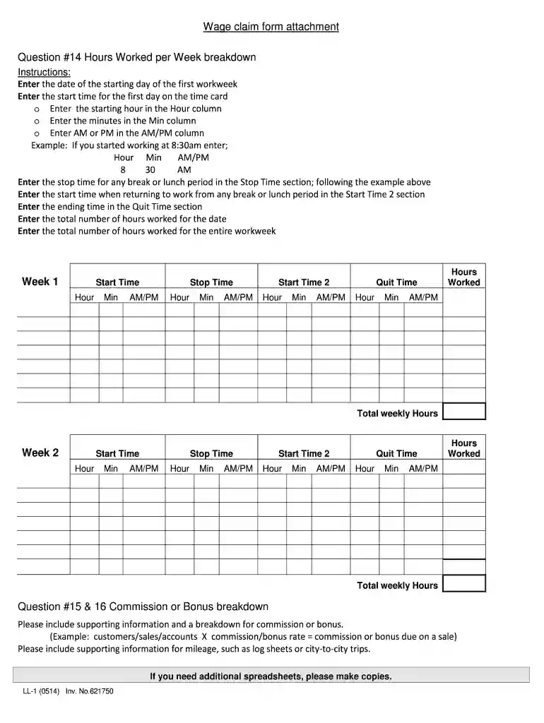 texas wage claim form Preview on Page 1