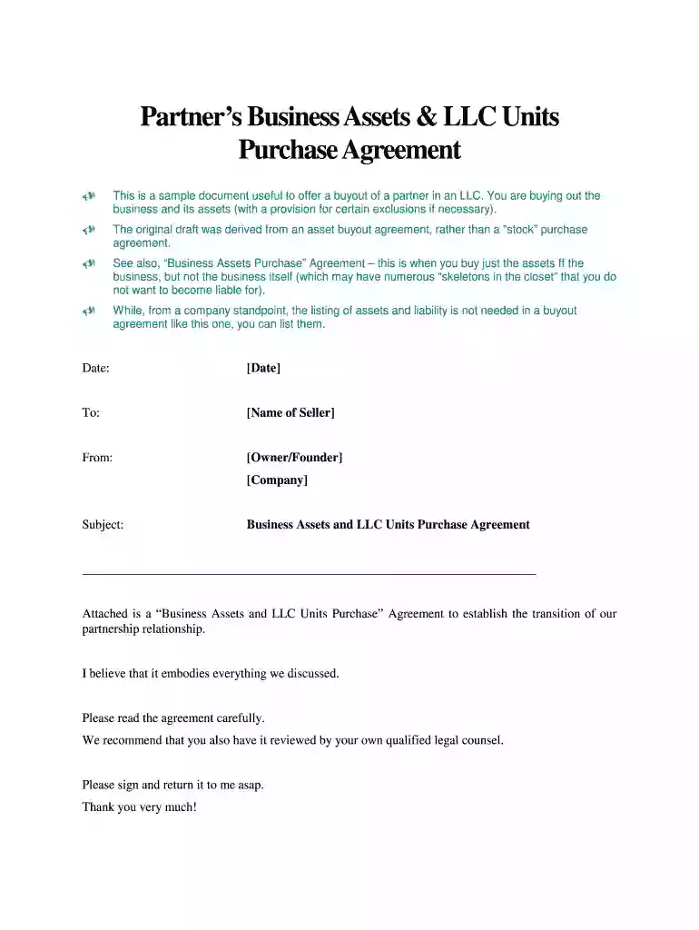 buyout agreement template Preview on Page 1