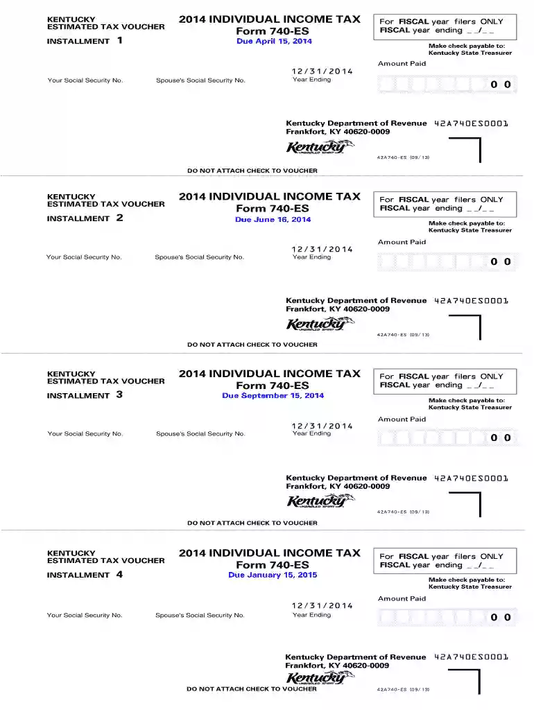 2014 form 740 es Preview on Page 1