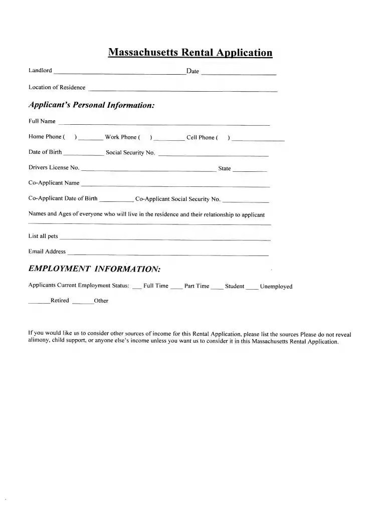 rha rental application Preview on Page 1