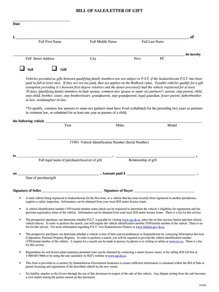 sgi bill of sale Preview on Page 1