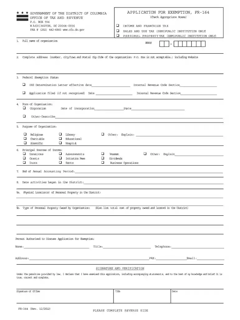 dc sales tax exemption form Preview on Page 1
