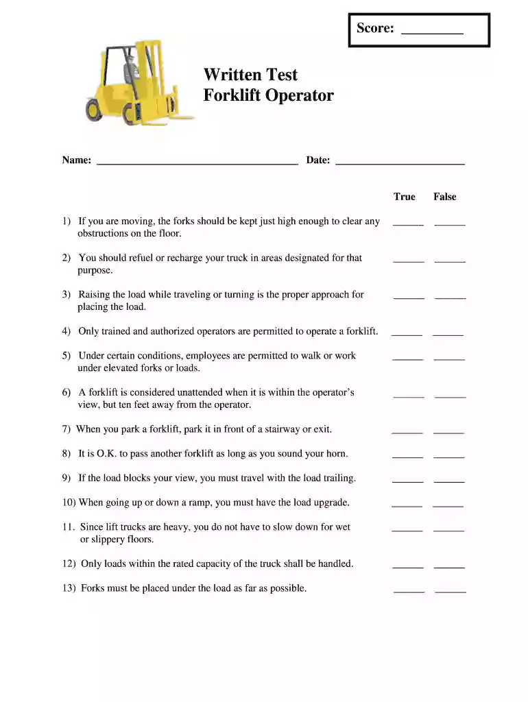 osha forklift test answers Preview on Page 1