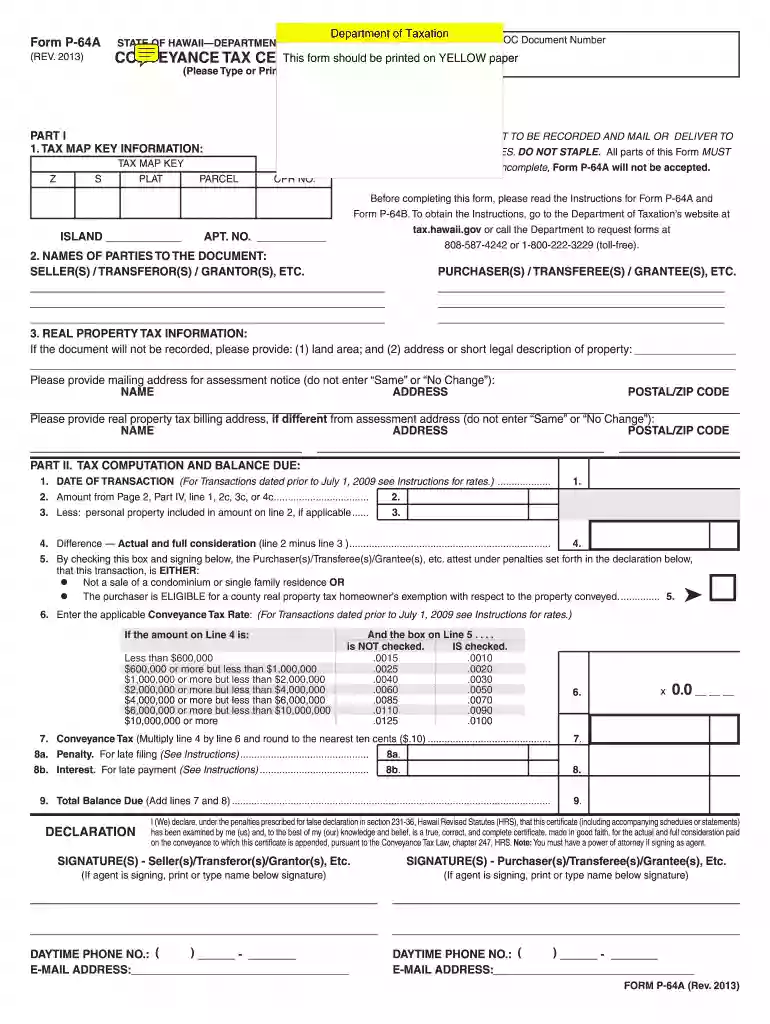 form p 64a 2013 Preview on Page 1