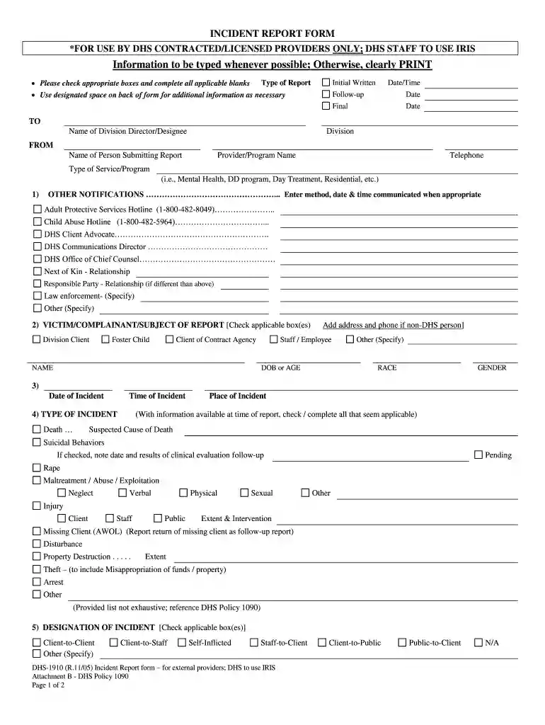 dhs 1910 form Preview on Page 1