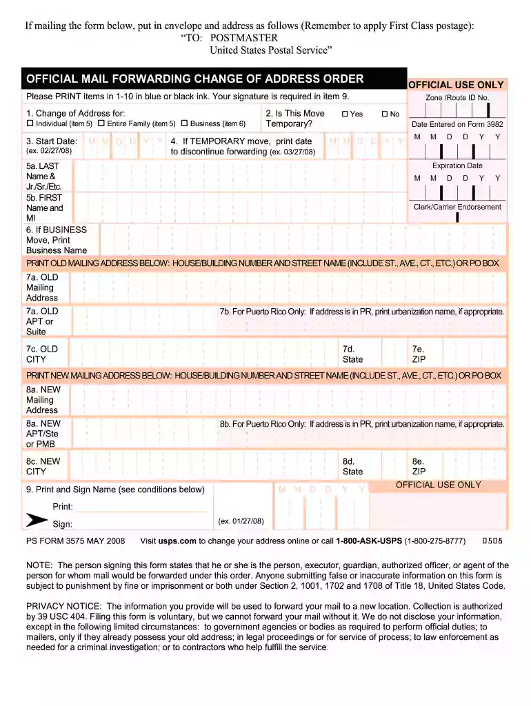 change address form free Preview on Page 1