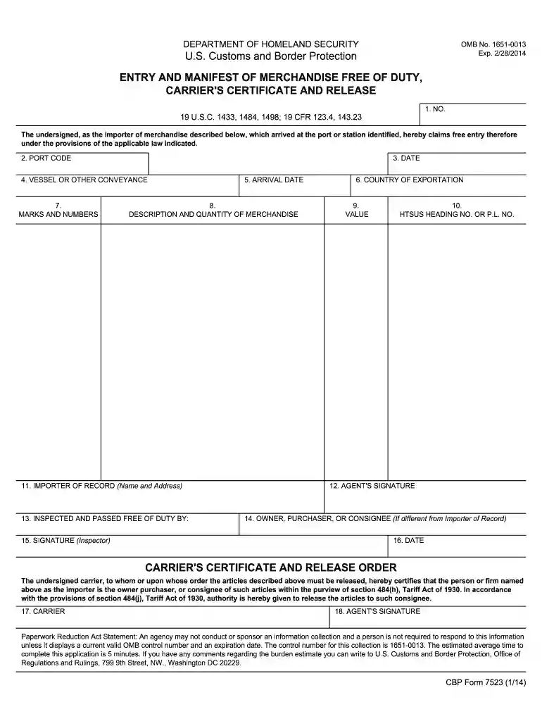 cbp 7523 Preview on Page 1