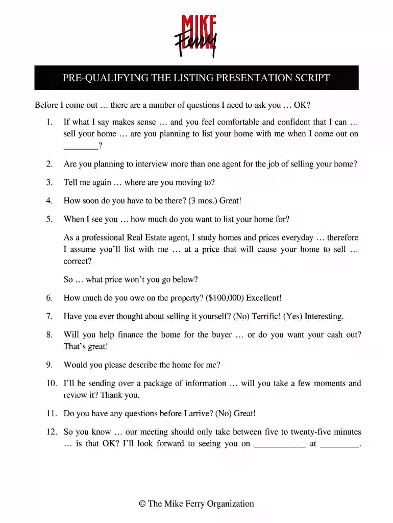 mike ferry scripts Preview on Page 1