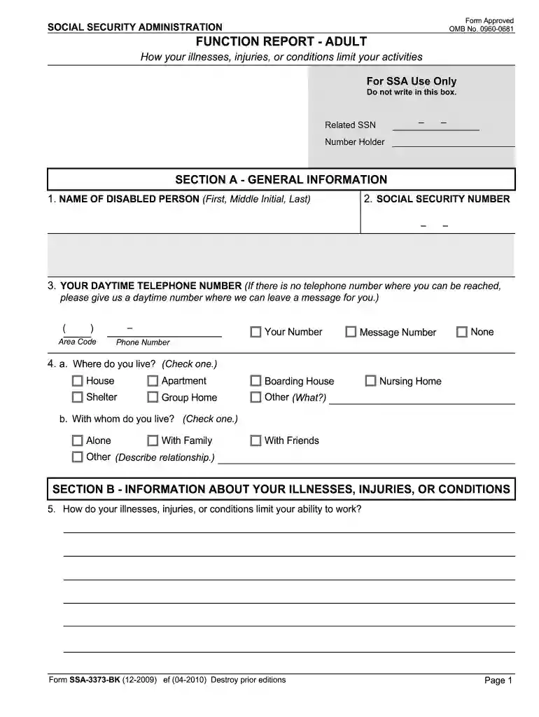 ssa 3373 how long can you pay attention Preview on Page 1