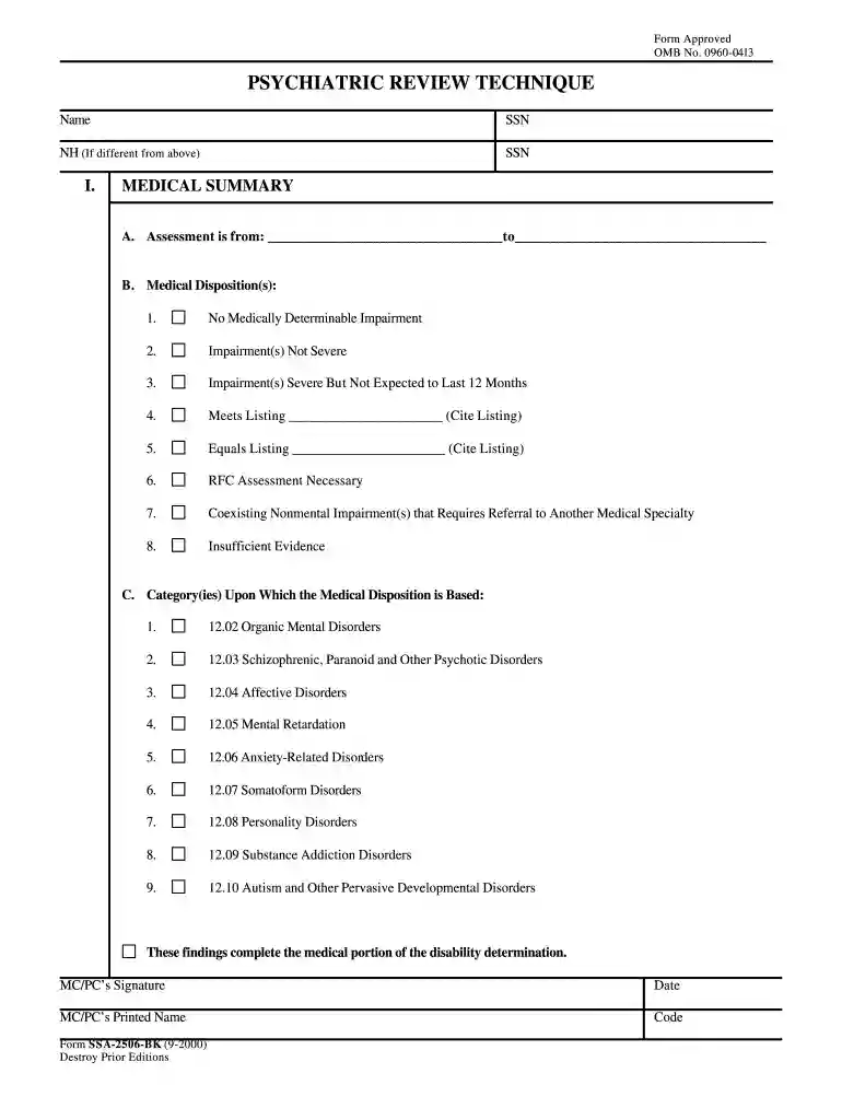 PSYCHIATRIC REVIEW TECHNIQUE - ProjectEcho LA Preview on Page 1