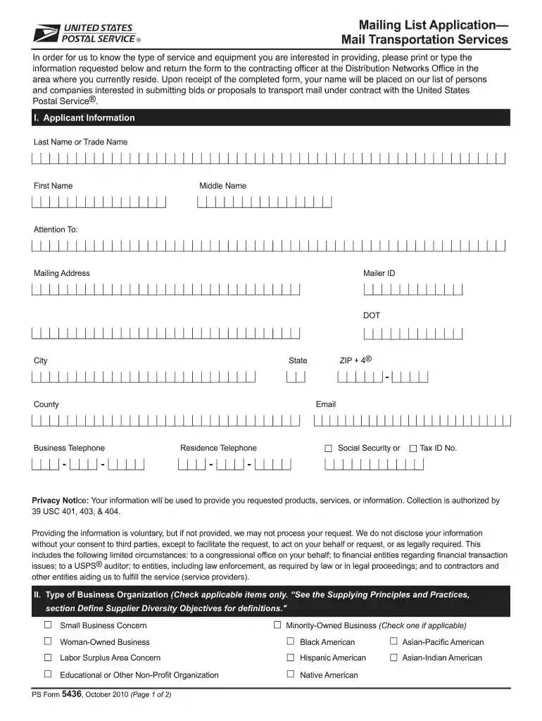 ps form 5436 Preview on Page 1