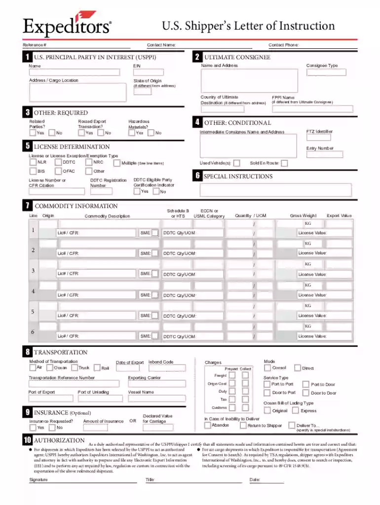 letter instruction form Preview on Page 1