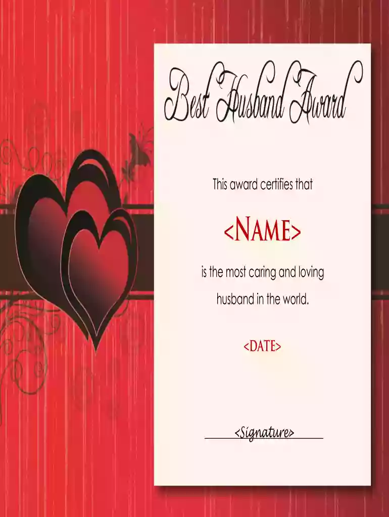 best husband certificate free online Preview on Page 1