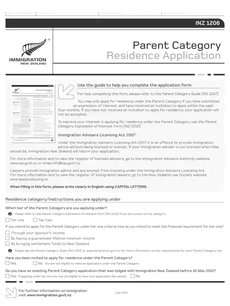 inz 1000 latest form Preview on Page 1