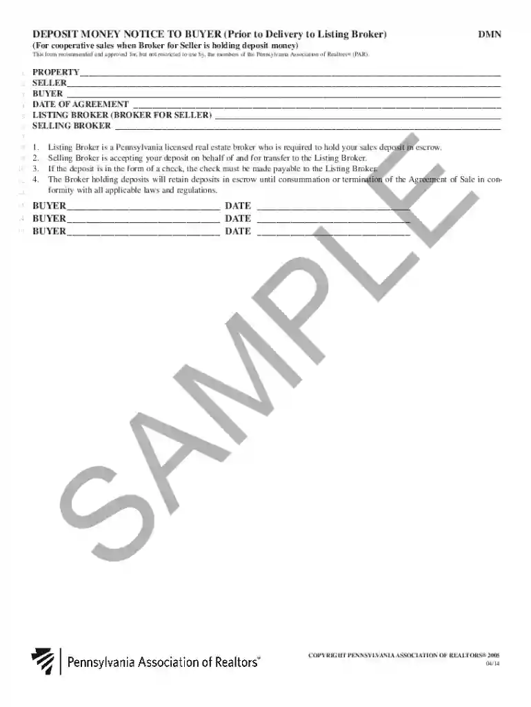 deposit money notice Preview on Page 1