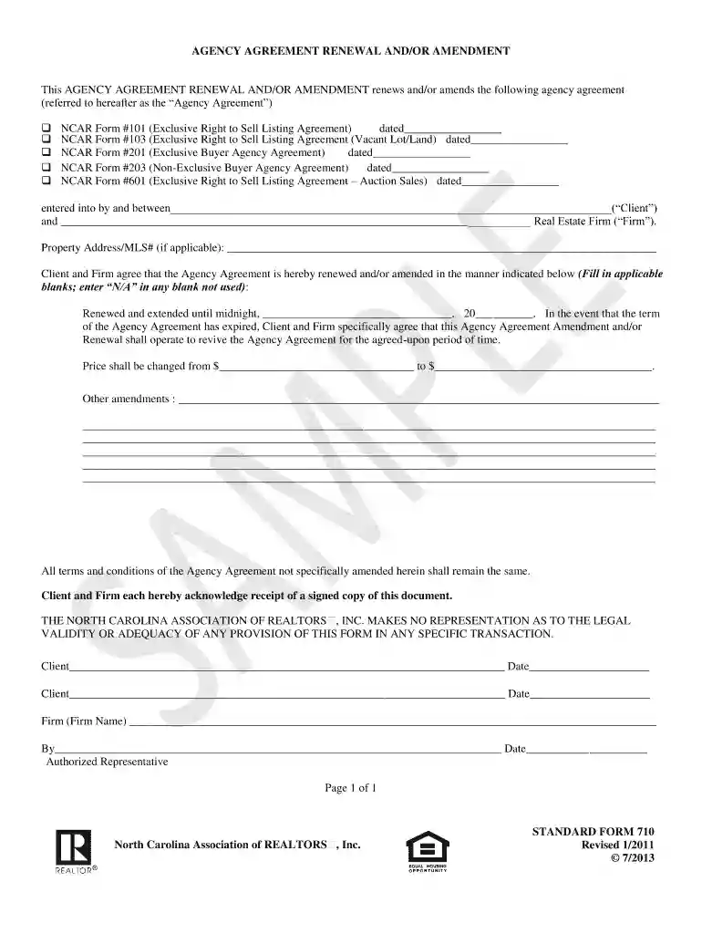 agreement to amend contract nc Preview on Page 1