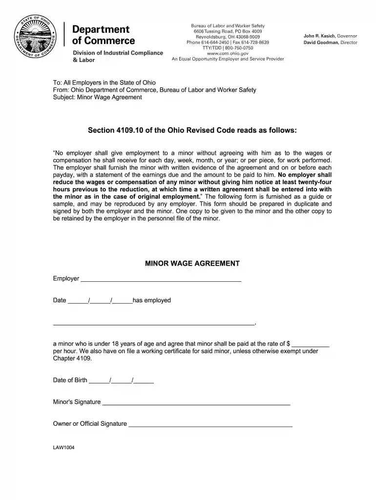 minor wage agreement Preview on Page 1