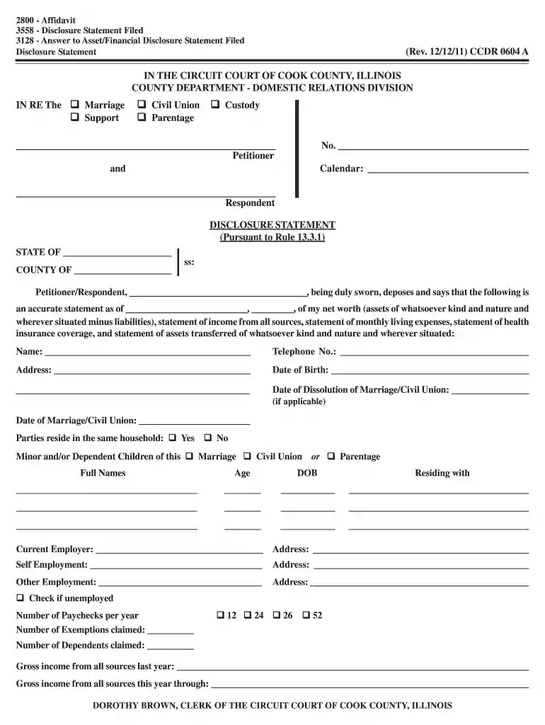 ccdr0604a 2011 form Preview on Page 1