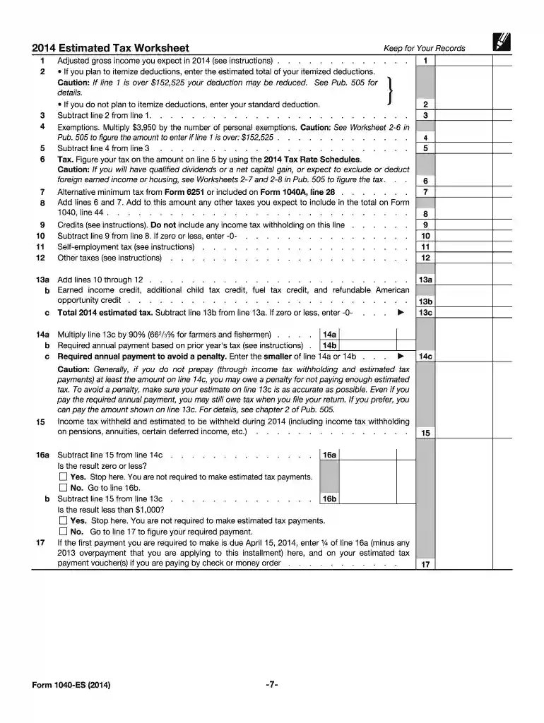 tax form 2014 Preview on Page 1