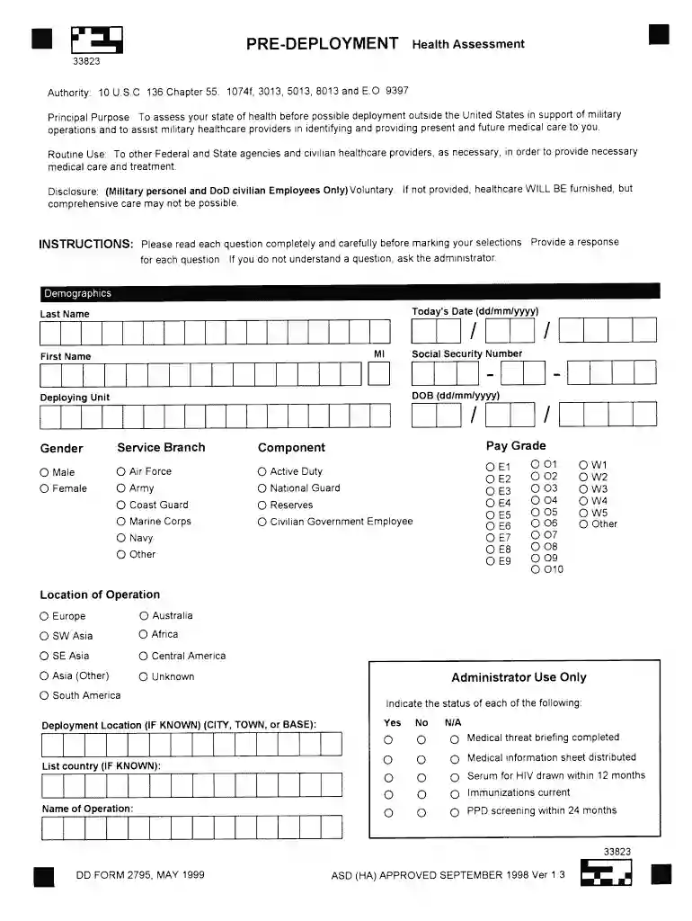 dd form 2795 fillable Preview on Page 1