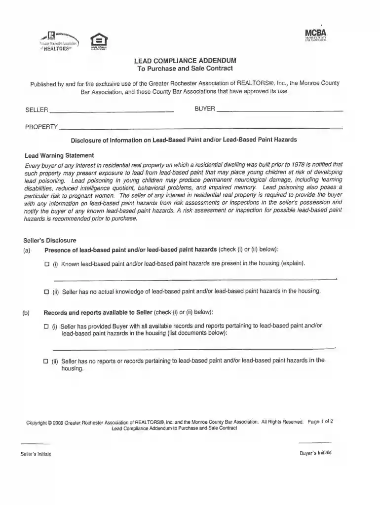 lead compliance addendum Preview on Page 1