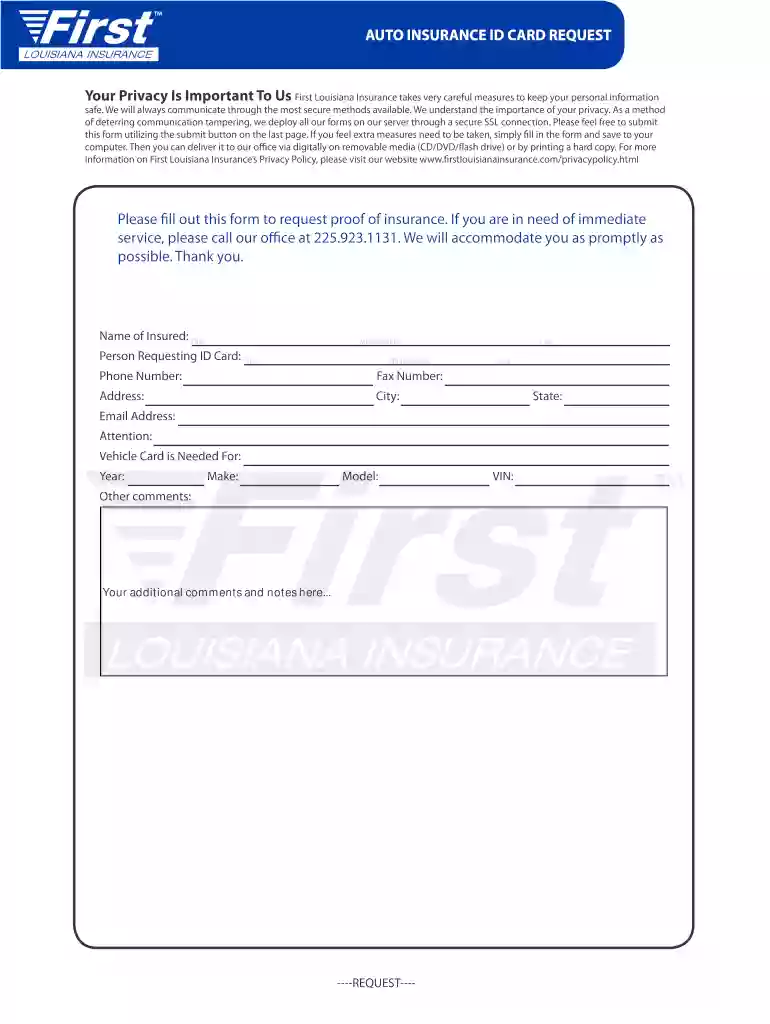 car insurance id card Preview on Page 1